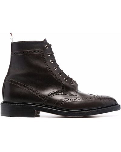 Thom Browne Goodyear-sole Wingtip Ankle Boots - Black