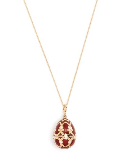 Faberge 18kt Yellow Gold Heritage Diamond Locket Necklace - White