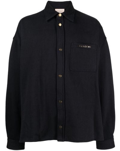 Buscemi Camisa con placa del logo - Negro