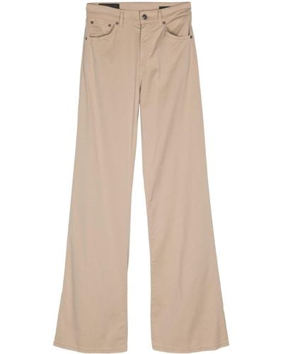 Dondup Amber Wide-leg Trousers - Natural