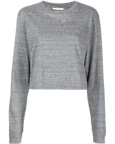 John Elliott Cropped Cotton T-shirt - Gray