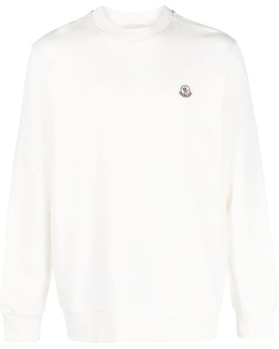 Moncler Logo-patch Long-sleeve Sweatshirt - White