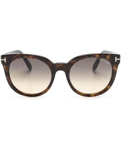 Tom Ford Moira Sonnenbrille mit rundem Gestell - Braun