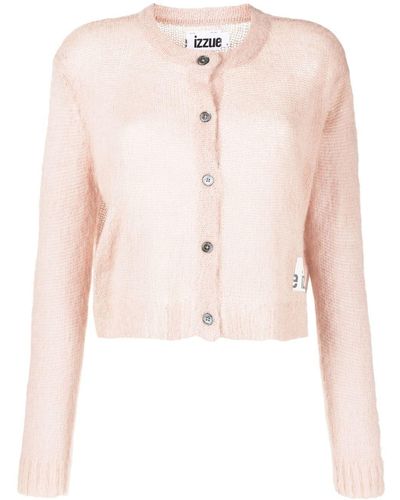 Izzue Cardigan mit Logo-Patch - Pink