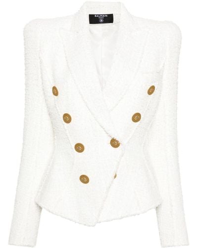 Balmain Jolie Madame Tweed-Blazer - Weiß