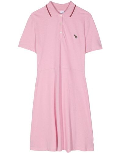 PS by Paul Smith Zebra-appliqué Cotton Tennis Dress - ピンク