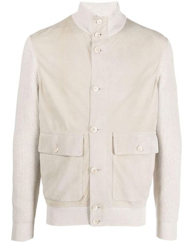 Brunello Cucinelli Long-sleeve Buttoned Silk Jacket - White