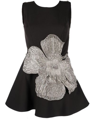 Loulou Vestido The Orchid corto sin mangas - Negro