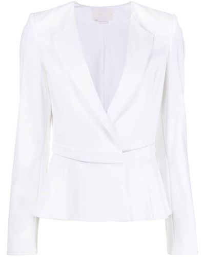 Genny Peplum-hem Tailored Jacket - White