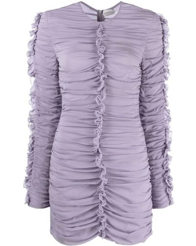 Magda Butrym Ruffled Stretch-silk Minidress - Purple