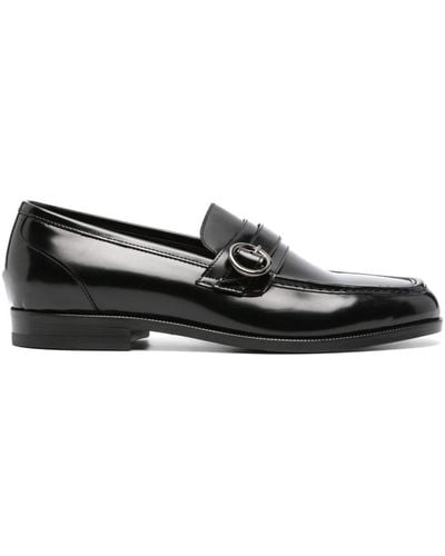 Tagliatore Buckled Leather Loafers - Black