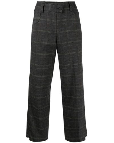 JNBY Plaid Cropped Pants - Grey
