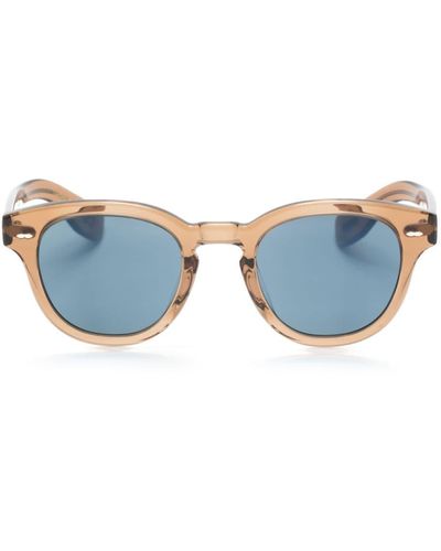 Oliver Peoples Cary Grant Sun Sonnenbrille mit rundem Gestell - Blau