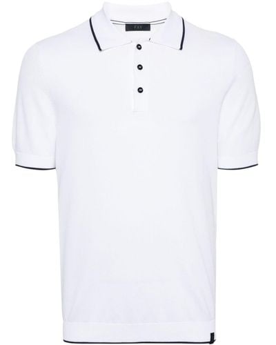 Fay Contrast-trim Polo Shirt - White