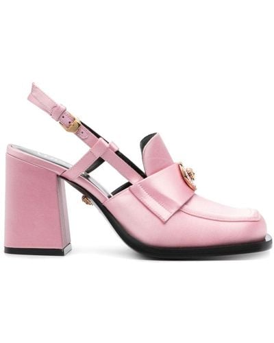 Versace Alia 85mm Satin Court Shoes - Pink