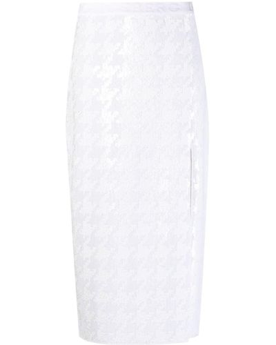 Iceberg Sequin-embellished Houndstooth Skirt - White