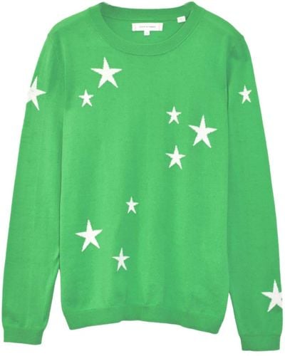 Chinti & Parker Star-print Crew-neck Sweater - Green