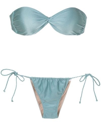 Adriana Degreas Strapless Rope-detail Bikini - Blue
