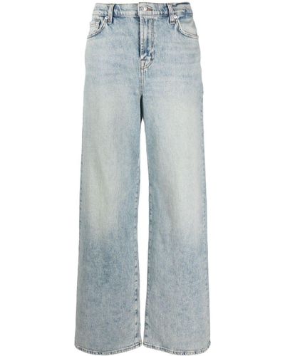 7 For All Mankind Scout High Waist Straight Jeans - Blauw