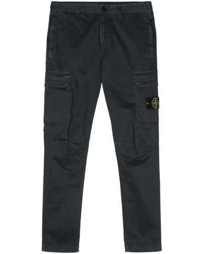 Stone Island Compass-badge Tapered Trousers - Blue