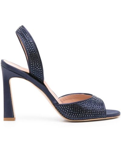 Alberta Ferretti 95mm Crystal-embellished Sandals - Blue