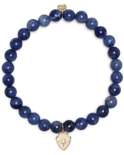 Sydney Evan Bracelet en or 14ct à perles - Bleu