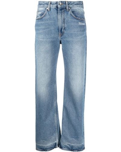 Off-White c/o Virgil Abloh Logo-patch Straight-leg Jeans - Blue