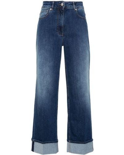 Peserico Straight-Leg-Jeans mit hohem Bund - Blau