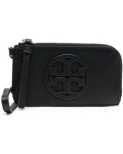 Tory Burch Porte-cartes Miller à découpe logo - Noir