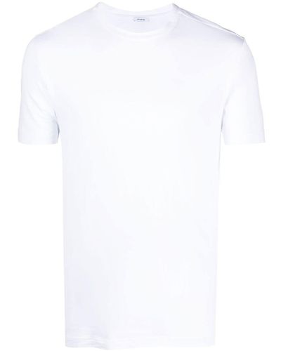 Malo T-shirt en coton stretch à manches courtes - Blanc