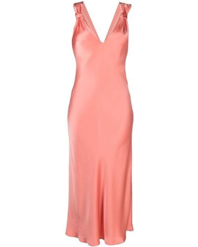 Max Mara Midi-jurk Met Satijnen Afwerking - Roze