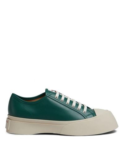 Marni Pablo Lace-up Leather Trainers - Green