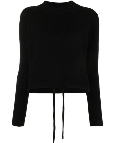 Liska Cashmere Drawstring-hem Sweater - Black