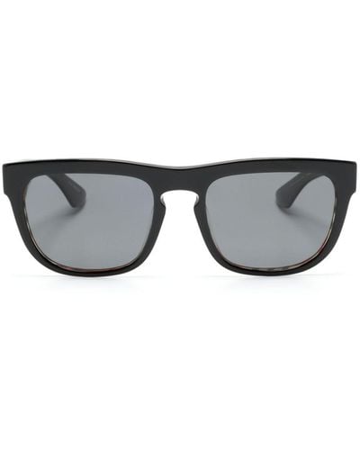 Burberry Vintage-check-detailing Sqaure-frame Sunglasses - Grey