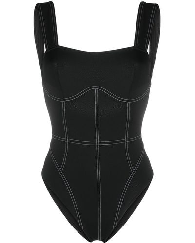 Noire Swimwear Bañador con espalda redonda - Negro