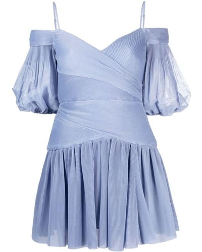 Zimmermann Robe courte à design plissée - Bleu