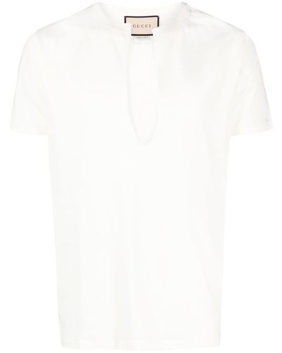 Gucci T-shirt Met Watervalhals - Wit