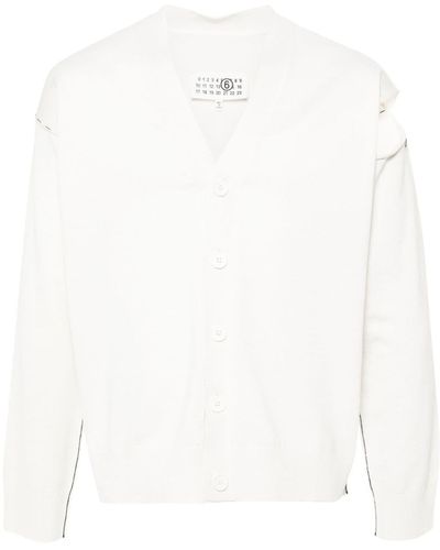 MM6 by Maison Martin Margiela Cut-Out Detail Cardigan - White