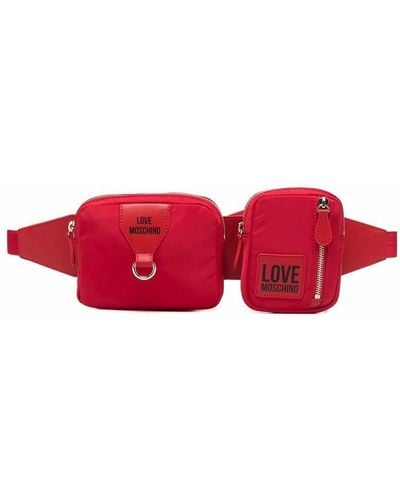 Love Moschino Logo-patch Belt Bag - Red
