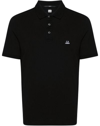 C.P. Company Poloshirt Met Logo-applicatie - Zwart