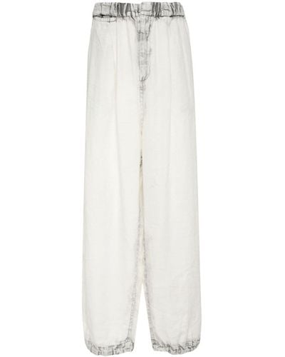 Maison Mihara Yasuhiro Pantalones anchos lisos - Blanco