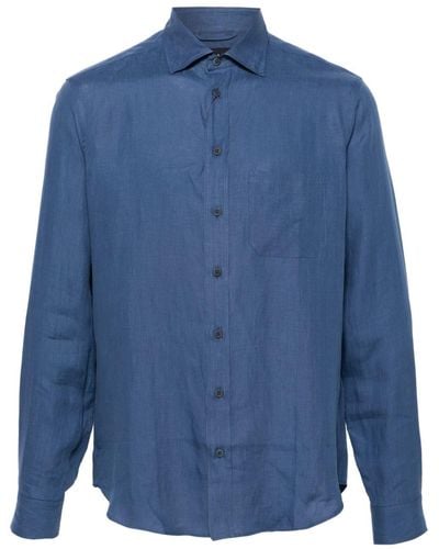 Sease Button-up Hemp Shirt - Blue