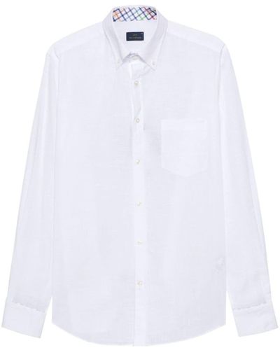 Paul & Shark Slub-textured Cotton Shirt - White