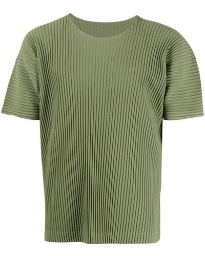 Homme Plissé Issey Miyake T-shirt plissé à manches courtes - Vert