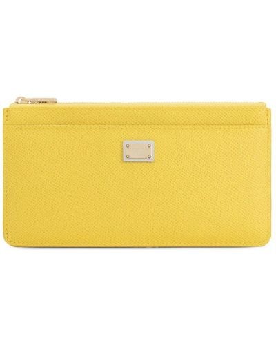 Dolce & Gabbana Dauphine Leather Wallet - Yellow