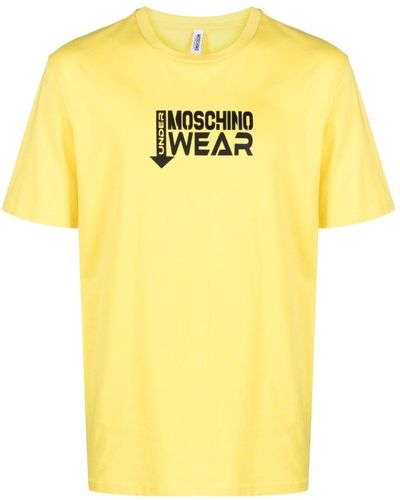 Moschino T-shirt Met Logopatch - Geel