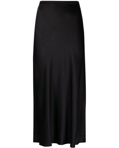 Anine Bing Bar Fluted Silk Skirt - Black