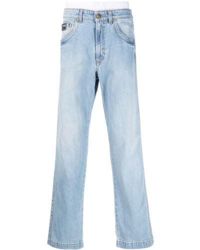 Versace Jeans Couture Low-rise Wide-leg Jeans - Blue
