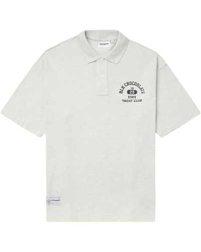 Chocoolate Logo-print Cotton Polo Shirt - White