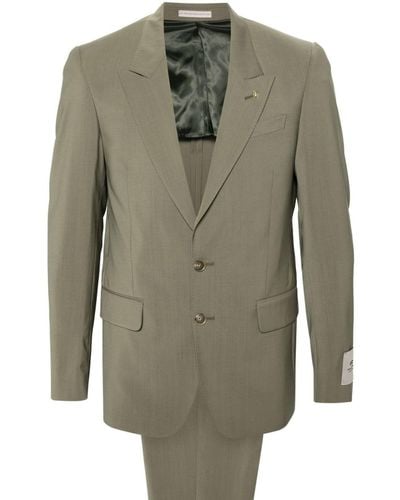 Corneliani Single-breasted virgin wool-blend suit - Verde